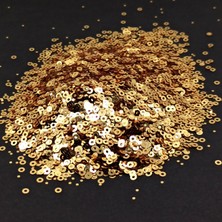 Hobby Süsleme Pulu Ortası Delik Glitter Takı ve Tekstil Dikilebilir Süsleme Pulu 3 mm Gold 100 gr