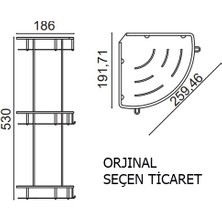Çelik Banyo Paslanmaz Çelik 3'lü 19X19 cm Mat Şampuanlık Köşe Süngerlik