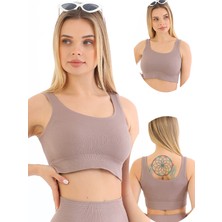 Secret Moda Yeni Sezon Kalın Askılı Fitilli Smsm Toparlayıcı Crop Büstiyer Smsm