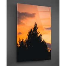 Taulart Gün Batımı ve Ağaç Cam Tablo