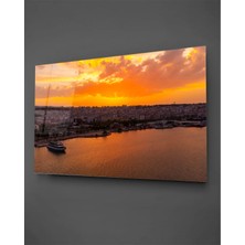 Taulart Istanbul Gün Batımı Yatay Cam Tablo