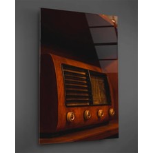 Taulart Vintage Radyo Dikey Cam Tablo