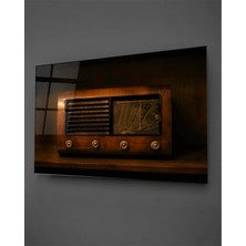 Taulart Vintage Radyo Yatay Cam Tablo
