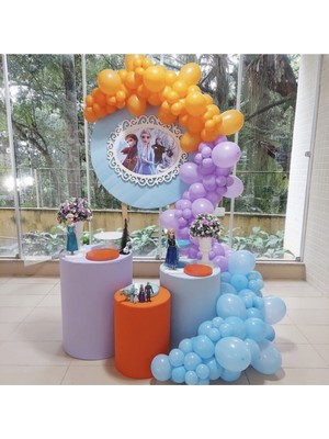 Eğlence Marketi Pastel Balon Zincir Frozen Konsepte Uygun