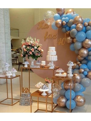 Eğlence Marketi Mavi Balon Krom Gold Balon Zincir
