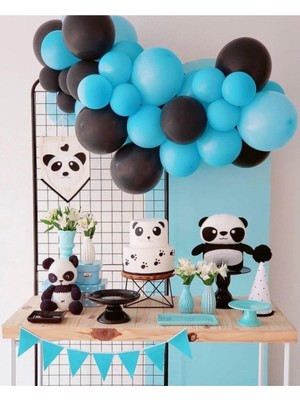 Eğlence Marketi Pastel Balon Balon Mavi Siyah Balon Zincir