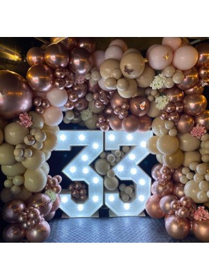 Eğlence Marketi Krom Pembe ve Ten Rengi Balon Zinciri 100 Adet