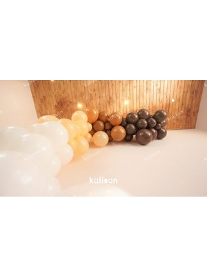 Eğlence Marketi Kahve Karamel Sütlü Kahve Beyaz Balon Zinciri 100 Adet