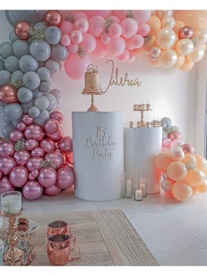 Eğlence Marketi Krom Balon Pastel Balon Özel Gün Konsept Balon Zinciri