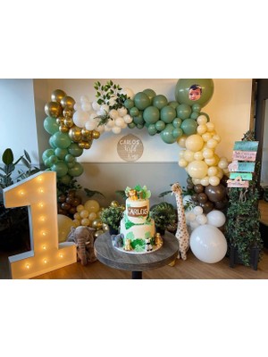 Eğlence Marketi Krom Gold Küf Yeşili Beyaz Çikolata Kahve ve Sütlü Kahve Balon Zinciri 100 Adet