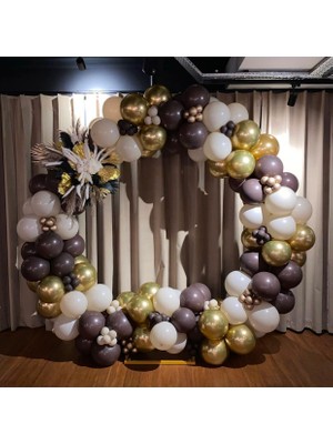 Eğlence Marketi Krom Gold Çikolata Kahve ve Beyaz Balon Zinciri  100 Adet