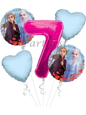 Parti Station Frozen Balon Set Elsa Balon Folyo Balon Set Konsept Karlar Ülkesi Doğum Günü Set Yaş Balon