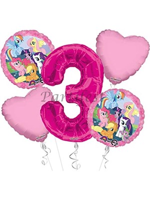 Parti Station My Little Ponny Balon Set Balon Folyo Set My Little Ponny Konsept Doğum Günü Set Yaş Balon