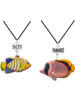 Herşey Nota Best Friends Balık Fish Ikili Arkadaşlık Sevgili Kolye
