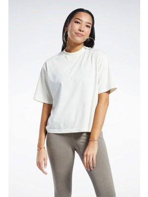 Reebok cl Rbk Nd Boxy Tee Kırık Beyaz Kadın Kısa Kol T-Shirt