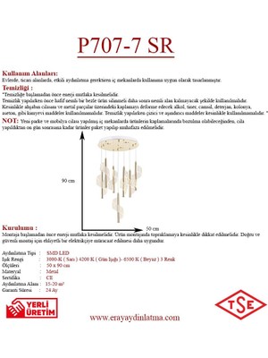 Eray Aydınlatma P7077-6+1 7li Sarkıt LED Avize