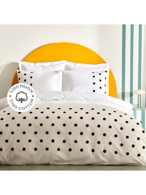 Karaca Home Dots %100 Pamuk Çift Kişilik Nevresim Takımı Beyaz