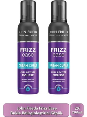 John Frieda Bukle Belirginleştirici Durulanmayan Saç Köpüğü 200 ML x 2 Yumuşatıcı Etkili Formül