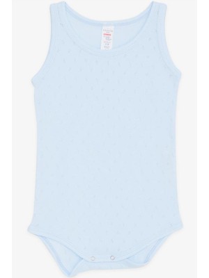 Breeze Erkek Bebek Çıtçıtlı Atlet Zıbın Body Jakarlı Açık Mavi Soft (9 Ay-3 Yaş)