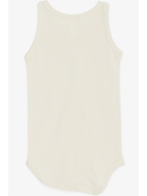 Breeze Erkek Bebek Çıtçıtlı Atlet Zıbın Body Bebek Baskılı Krem Soft (9 Ay-3 Yaş)