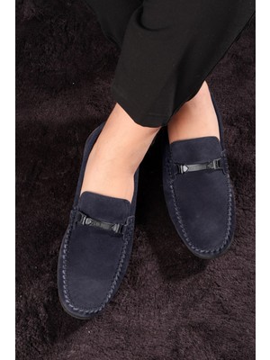 Ducavelli Halb Hakiki Deri Erkek Günlük Ayakkabı, Loafer Ayakkabı, Hafif Ayakkabı, Tokalı Loafer, Süet Ayakkabı
