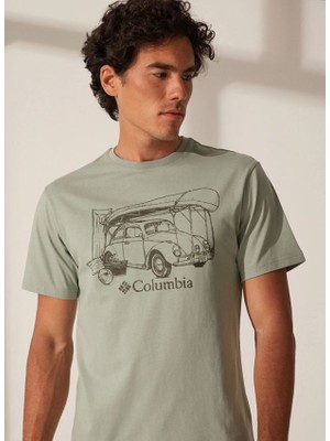Columbia Yeşil Erkek O Yaka Baskılı T-Shirt CS0312-350