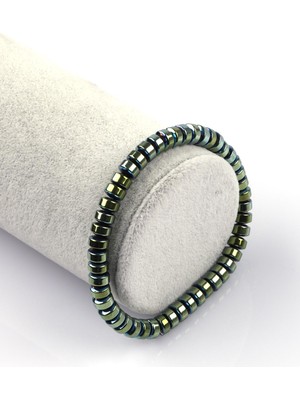 Alibaba Doğaltaş Hematit Doğal Taş Bileklik 3 x 6 mm Rondel Kesim