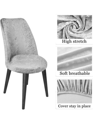 Tuchmall Likralı Kadife  Sandalye Kılıfı Oval Sandalye Örtüsü