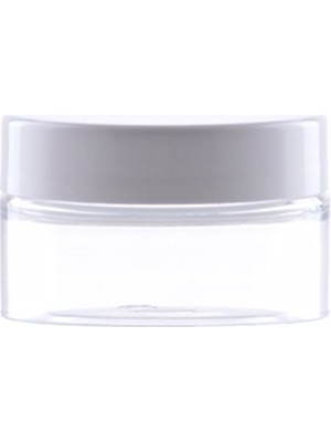 Güvenç Ambalaj 100 Adet - 50ML Boş Pet Kavanoz, Şeffaf Plastik Kutu Beyaz Kapaklı