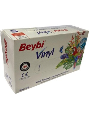 Beybi Vinyl L Vinil Pudrasız Muayene Eldiven 100'LÜK Kutu
