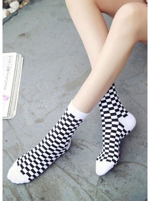 Black Arden Socks Dama Desenli Unisex Kolej Çorap 5 Çift