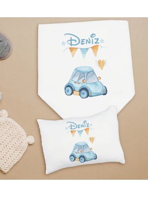 Bk Kids Kişiye Özel Isimli Bebek Battaniye ve Yastık Hediye Seti, Yeni Doğan Bebek Hediyesi, Bebek Uyku Seti-28