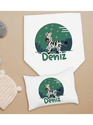 Bk Kids Kişiye Özel Isimli Bebek Battaniye ve Yastık Hediye Seti, Yeni Doğan Bebek Hediyesi, Bebek Uyku Seti-26