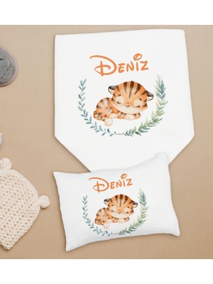 Bk Kids Kişiye Özel Isimli Bebek Battaniye ve Yastık Hediye Seti, Yeni Doğan Bebek Hediyesi, Bebek Uyku Seti-30