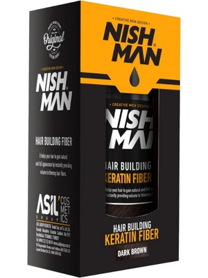 Nishman Seyrek Saç Kapatıcı Dolgunlaştırıcı Keratin Fiber Topik / Koyu Kahve Renk 20 gr