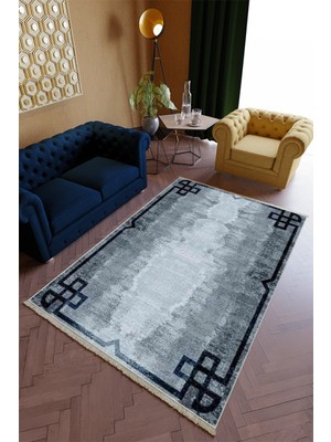 10 Post Online Salon Halısı Spor Lacivert Gri Yolluk Kaymaz Yuvarlak Oval Kesme Ince Yıkanabilir Halı