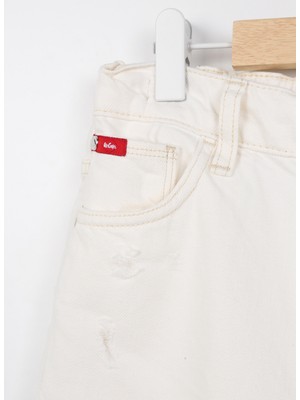 Lee Cooper Lastikli Bel Beyaz Kız Çocuk Denim Pantolon 232 Lcg 121003 Maldives White Jean