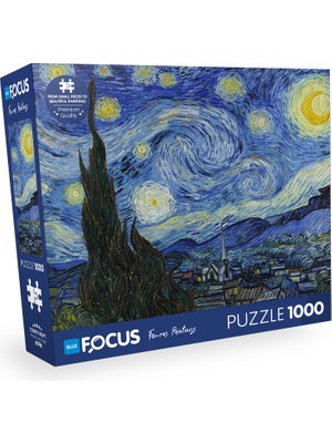 Blue Focus 1000 Parça Starry (Yıldızlı Gece) Puzzle - Kaliteli Karton ile Eğlenceli Zorluk