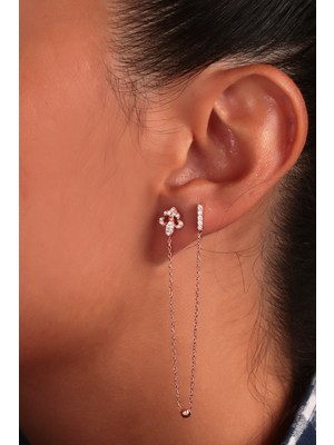 Sunshine 925 Ayar Gümüş Taşlı Sallantılı Küpe