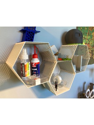 Turansoy Craft Hexagen Altıgen Dekoratif Duvar Rafı 1 Adet