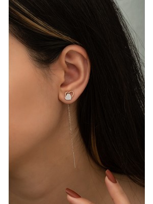 Sunshine 925 Ayar Gümüş Iki Kalp Küpe