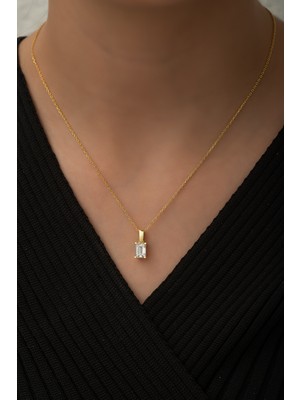 Sunshine Swarovski Zirconia Baget Taşlı Gümüş Kolye