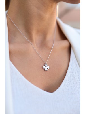 Sunshine Swarovski Taşlı Gümüş Dört Yapraklı Yonca Kolye
