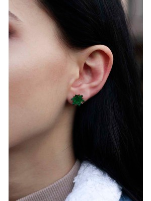 Sunshine Lotus Keleksiyon Özel El Işlemesi 925 Ayar Gümüş Küpe