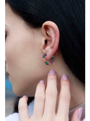 Sunshine Mix Taşlı 925 Ayar Gümüş Kalp Küpe