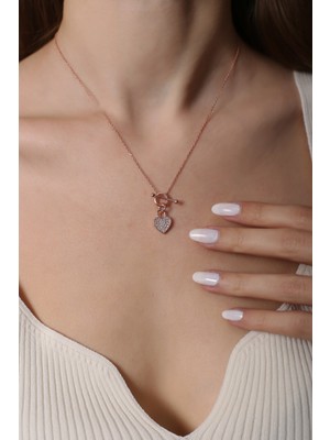 Sunshine 925 Ayar Gümüş Zirkon Taşlı Kalpli Kolye