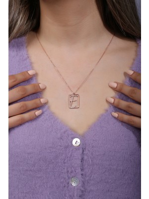 Sunshine Zirkon Taşlı E Harfi Gümüş Kolye