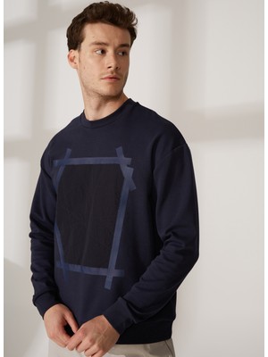 Gmg Fırenze Bisiklet Yaka Düz Lacivert Erkek Sweatshirt GU22MFW08305