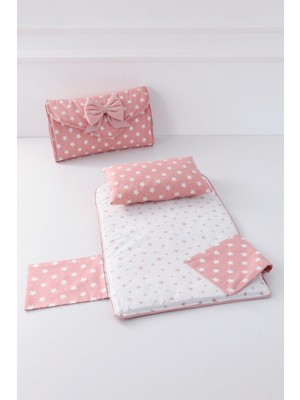 Umaybebek Alt Açma Minderi - Çantalı - Pudra Yıldız