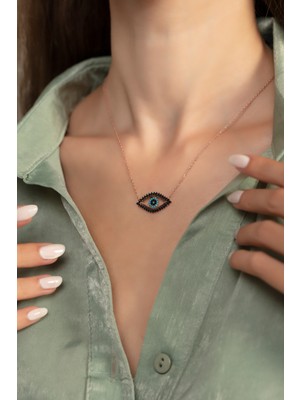 Sunshine 925 Ayar Gümüş Zirkon Taşlı Gözz Kolye